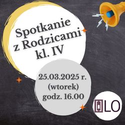 Spotkanie z rodzicami uczniów klas IV