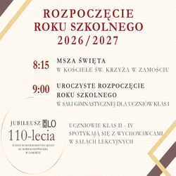 Rozpoczęcie roku szkolnego 2026/2027